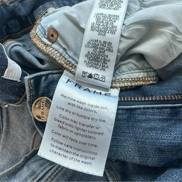 Frame Le High Rise Skinny Jeans Size 29 Medium Wash - Picture 8 of 13